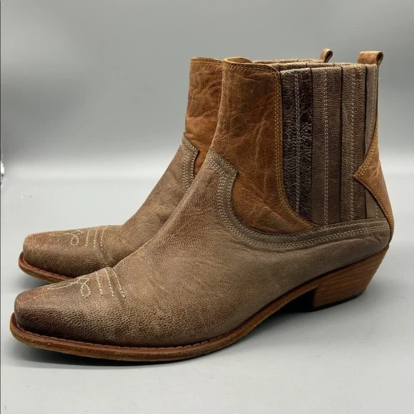 Lucchese Womens Leather Western Ankle Boots - Picture 2 of 7